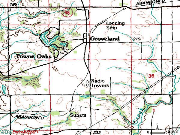 Zip code 61535 topographic map