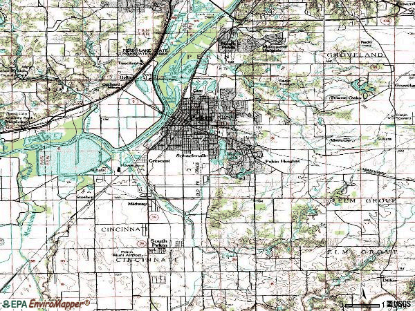 Zip code 61554 topographic map
