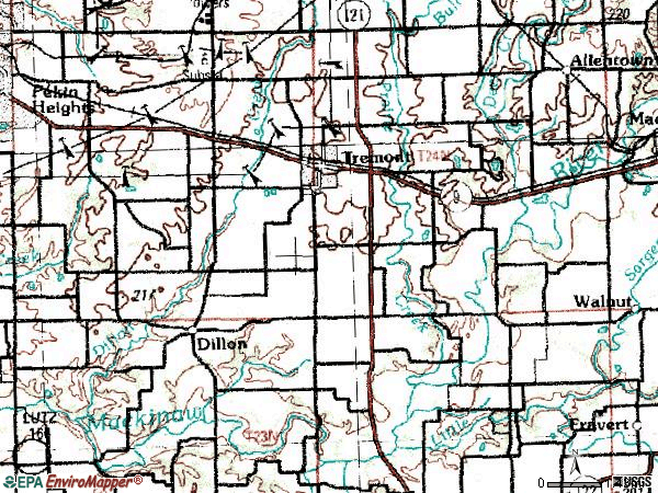 Zip code 61568 topographic map