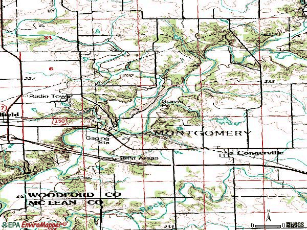 Zip code 61729 topographic map