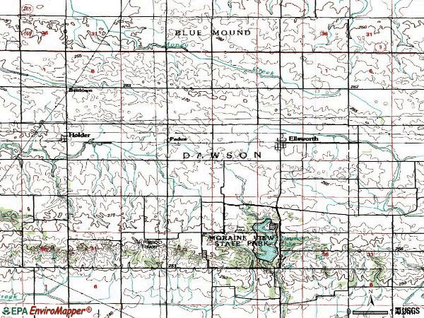 Zip code 61737 topographic map