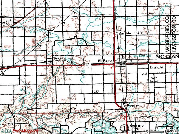 Zip code 61738 topographic map