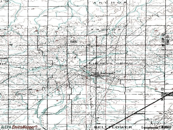 Zip code 61770 topographic map