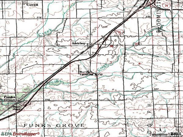 Zip code 61772 topographic map