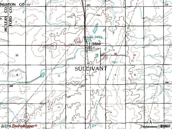 Zip code 61773 topographic map