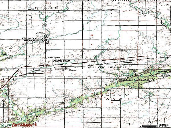 Zip code 61830 topographic map