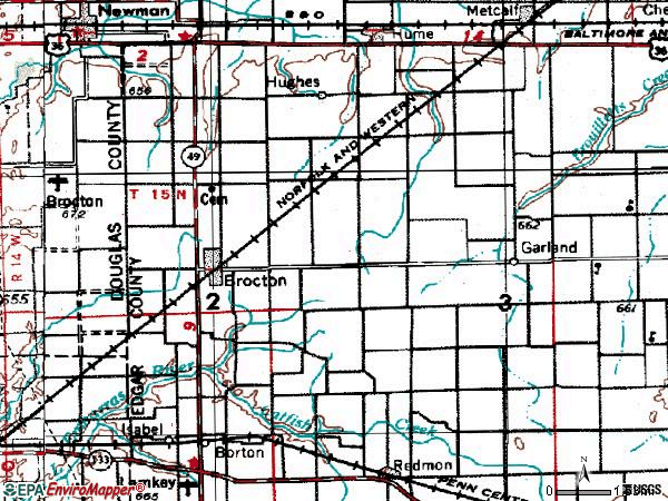 Zip code 61917 topographic map