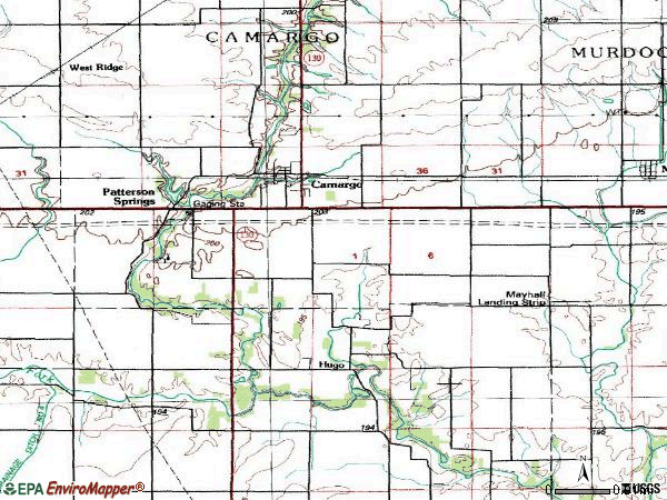 Zip code 61919 topographic map