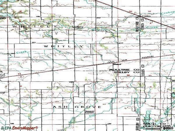 Zip code 61928 topographic map