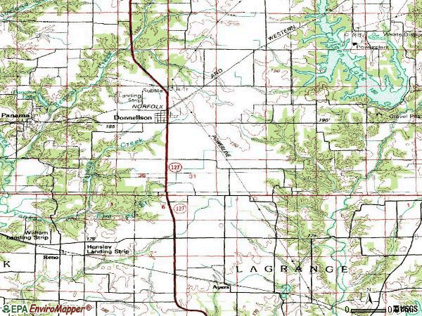 Zip code 62019 topographic map