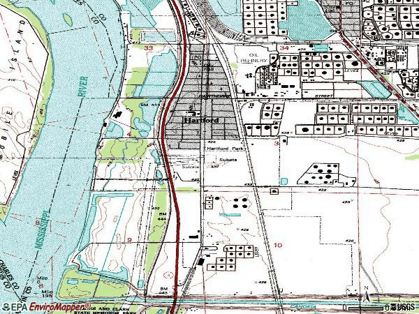 Zip code 62048 topographic map