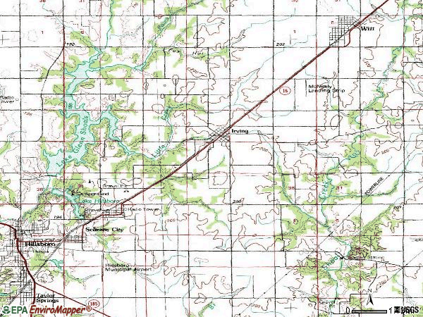 Zip code 62051 topographic map
