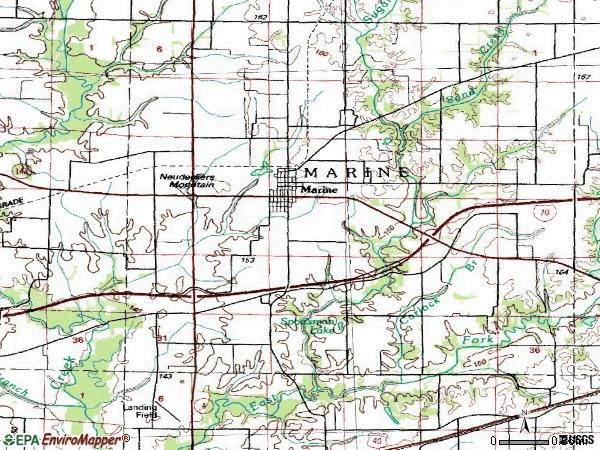 Zip code 62061 topographic map
