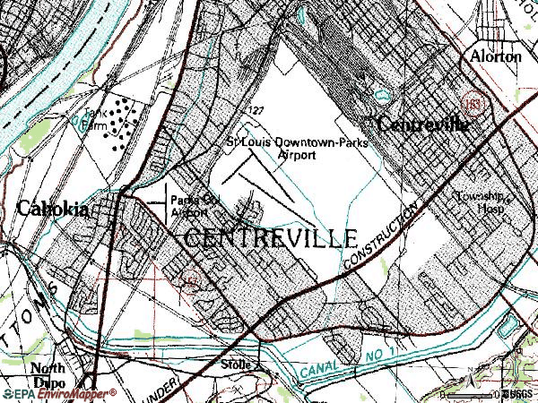 Zip code 62206 topographic map