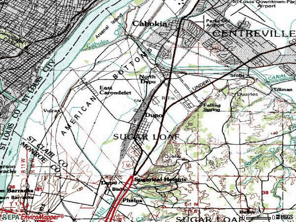 Zip code 62240 topographic map