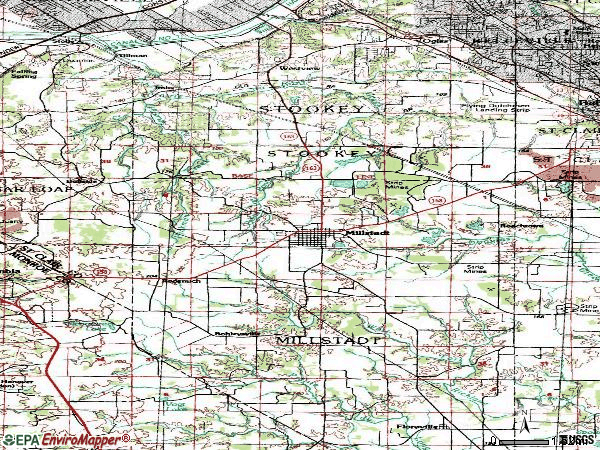 Zip code 62260 topographic map