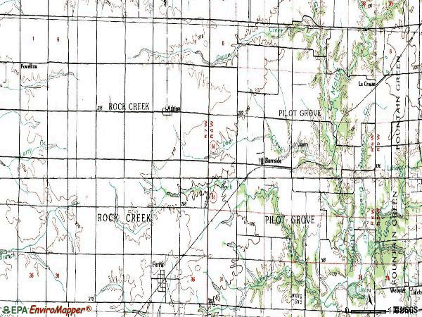 Zip code 62318 topographic map