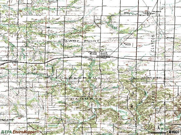 Zip code 62320 topographic map