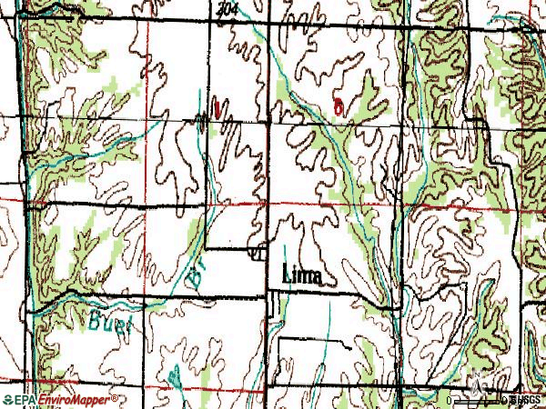 Zip code 62348 topographic map