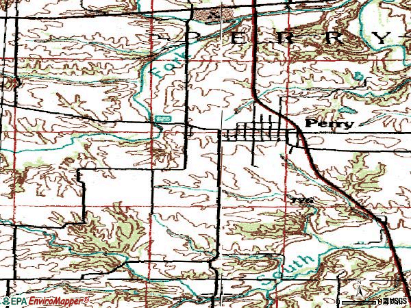 Zip code 62362 topographic map