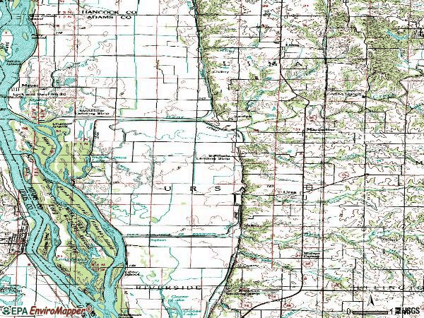 Zip code 62376 topographic map