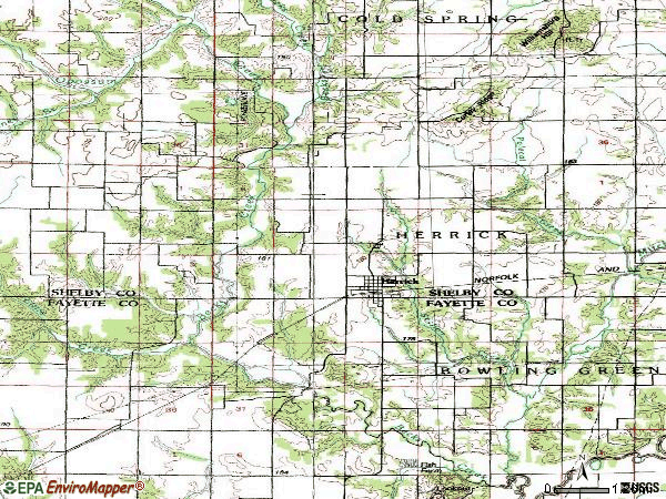 Zip code 62431 topographic map