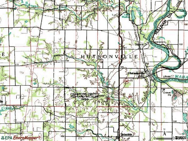 Zip code 62433 topographic map