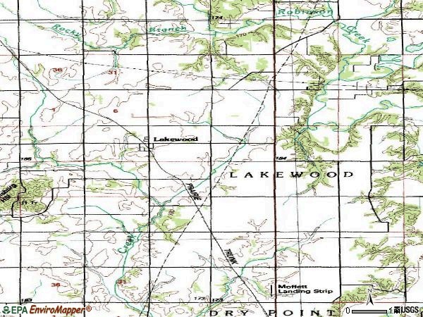 Zip code 62438 topographic map