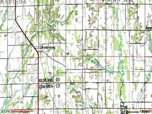 Zip code 62452 topographic map