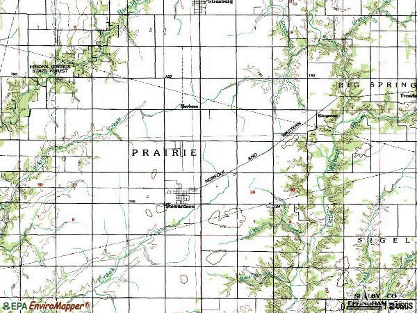 Zip code 62463 topographic map