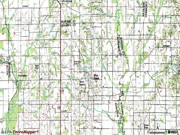 Zip code 62476 topographic map