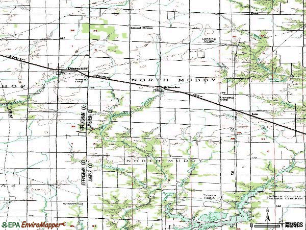 Zip code 62479 topographic map