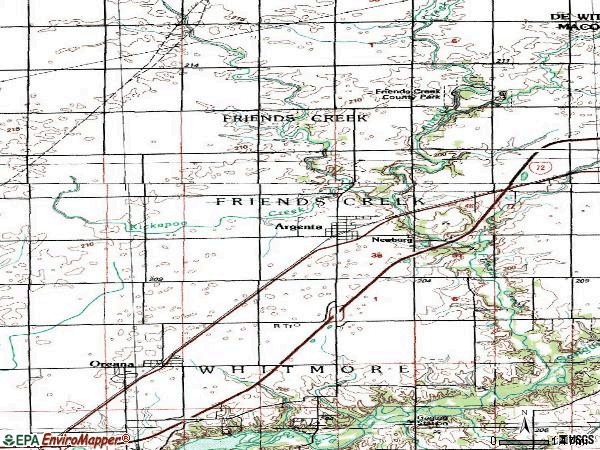 Zip code 62501 topographic map