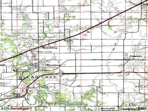 Zip code 62561 topographic map