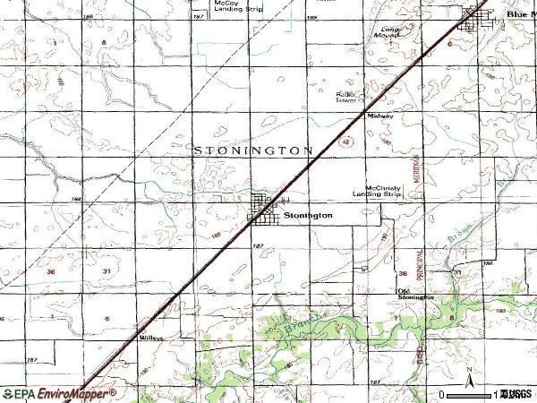 Zip code 62567 topographic map