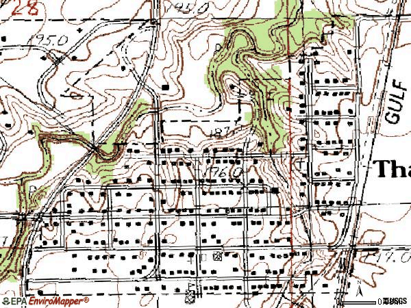 Zip code 62689 topographic map