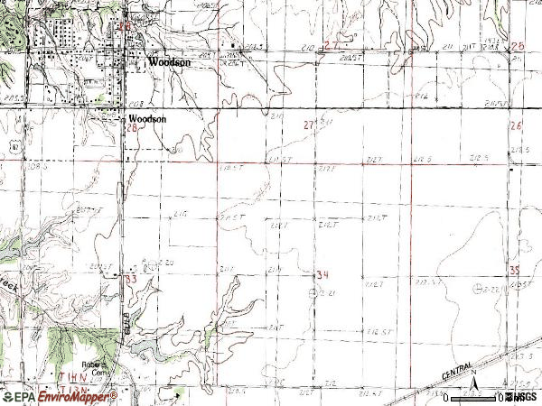 Zip code 62695 topographic map