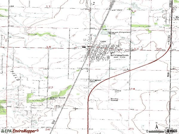 Zip code 62848 topographic map