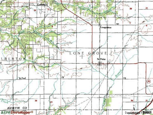 Zip code 62880 topographic map