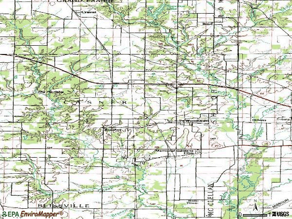 Zip code 62898 topographic map