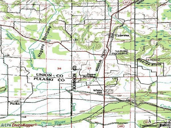 Zip code 62923 topographic map
