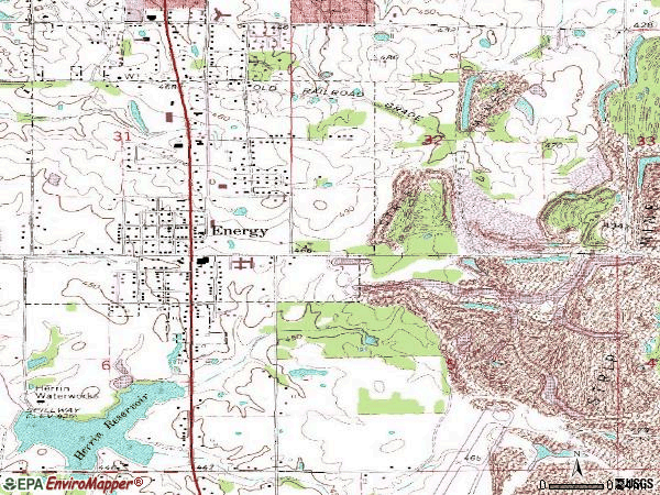 Zip code 62933 topographic map