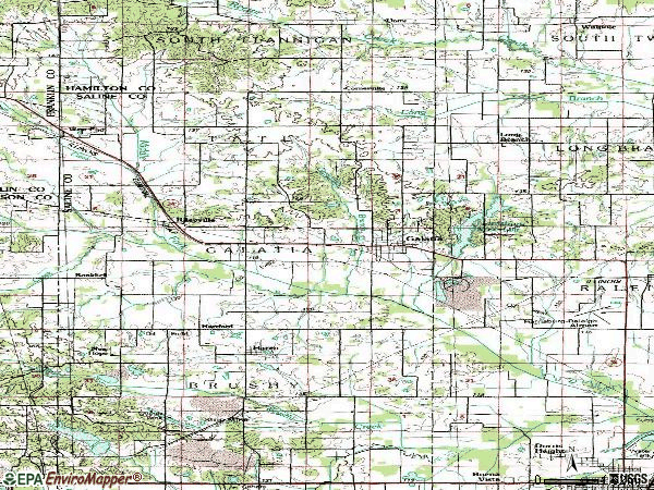 Zip code 62935 topographic map