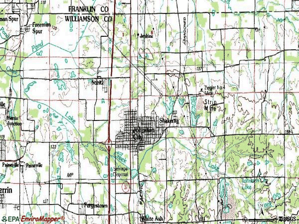 Zip code 62951 topographic map