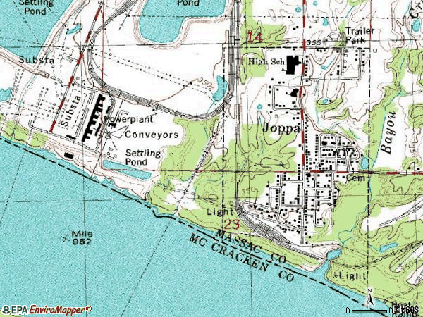 Zip code 62953 topographic map