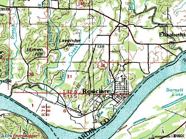 Zip code 62982 topographic map
