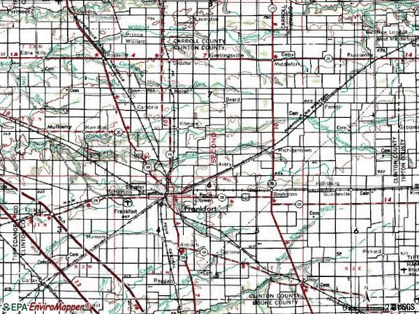 Zip code 46041 topographic map