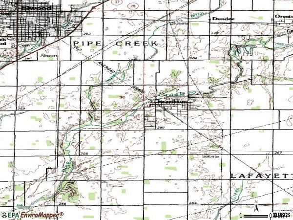 Zip code 46044 topographic map