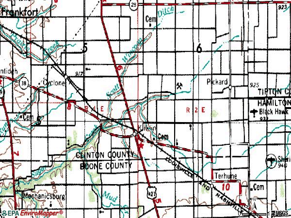 Zip code 46050 topographic map