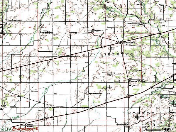 Zip code 46118 topographic map